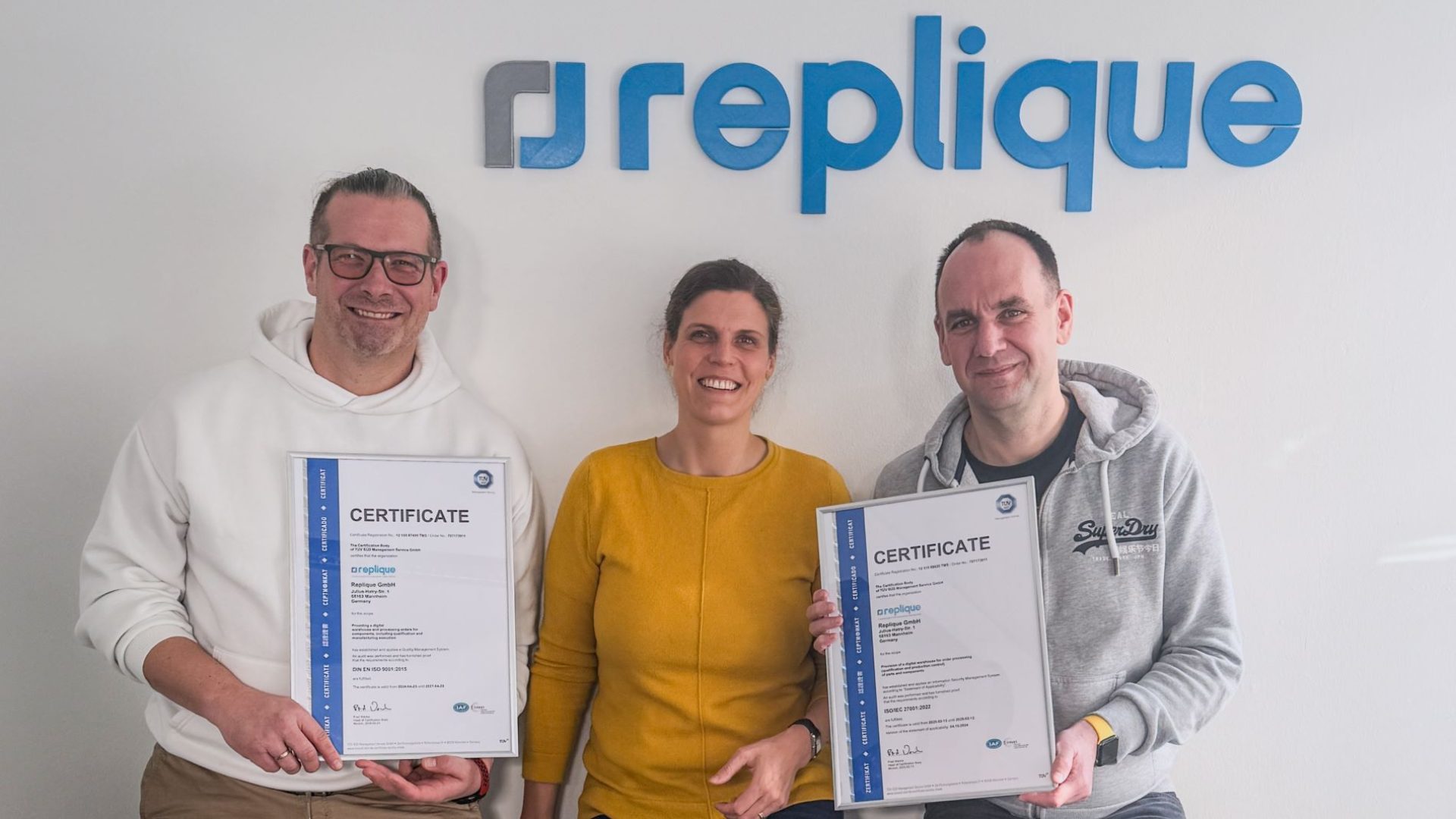 Replique ISO 27001 Certification